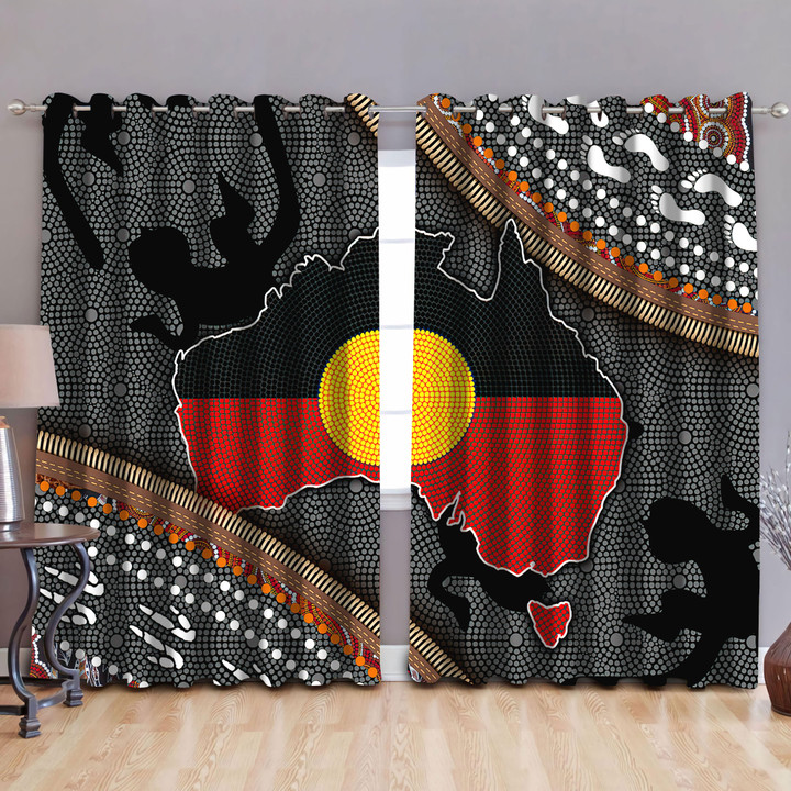  Aboriginal dots Zip pattern printed Curtains