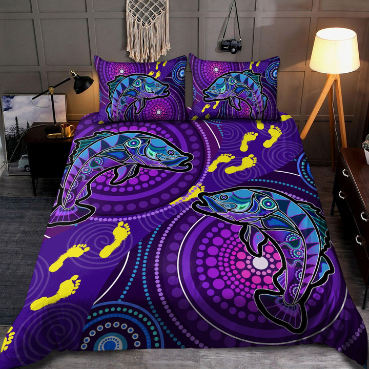  Aboriginal Purple Fishing Area Unique Design Bedding Set