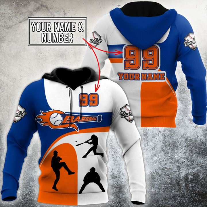  Customize Name & Number Baseball Hoodie Shirts For Men And Women HH