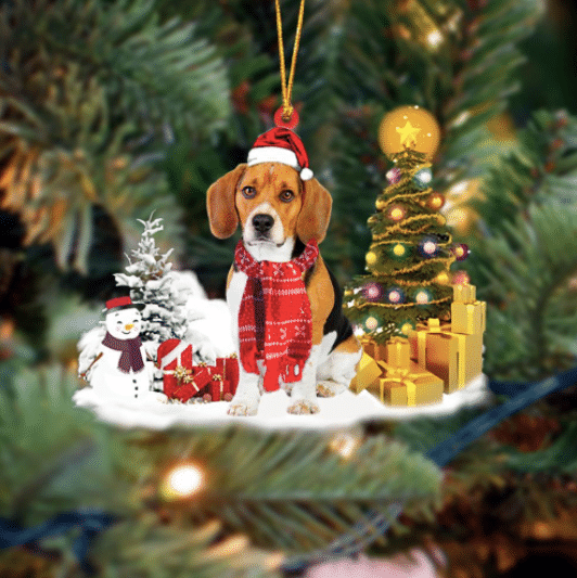  Beagle Christmas Ornament .TQH
