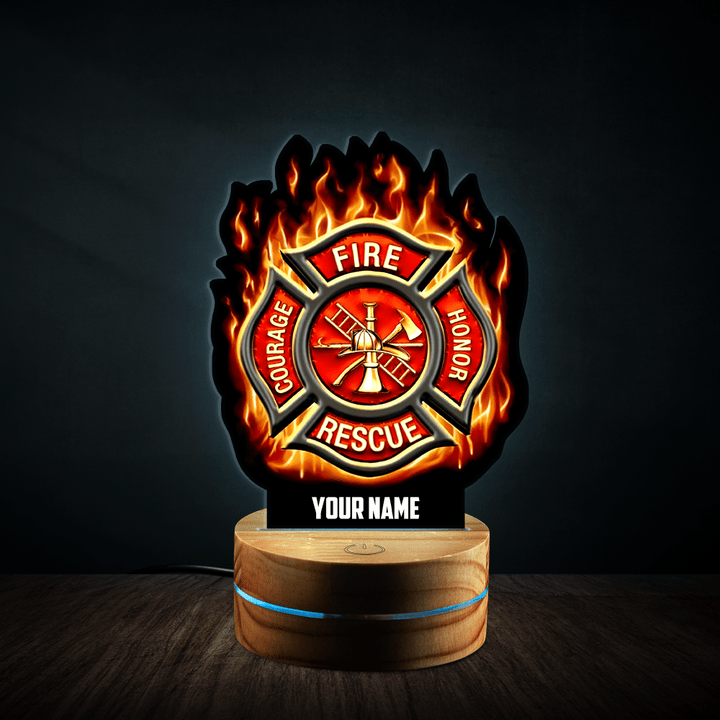  Customize Name Firefighter Led Night Light Personalized MH