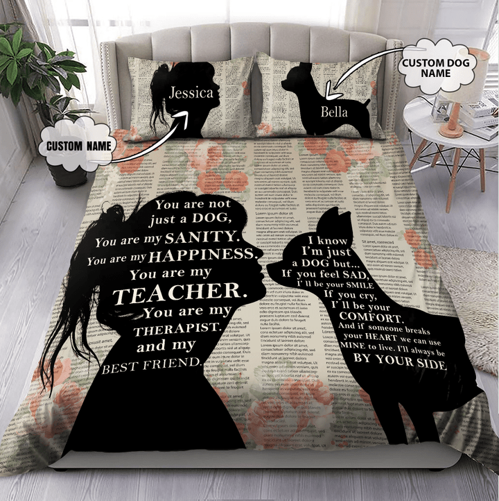 Customize Name Love My Chihuahua Dog Bedding Set SN