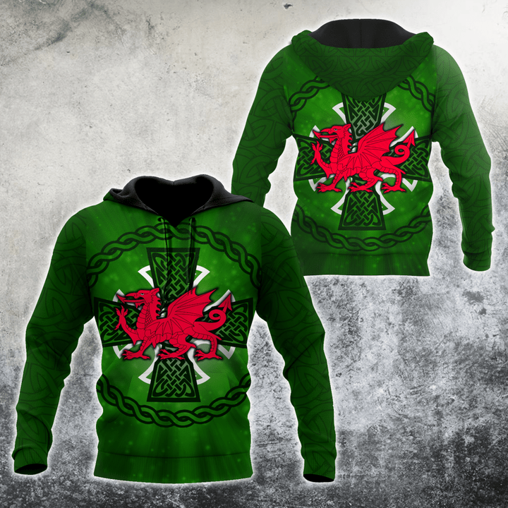  Celtic Wales Dragon Tattoo Hoodie For Men And Women MH