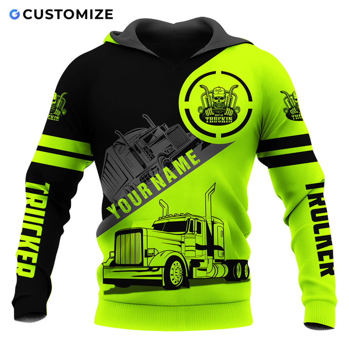  Keep In Truckin Personalized Name D Over Printed Shirt For Trucker
