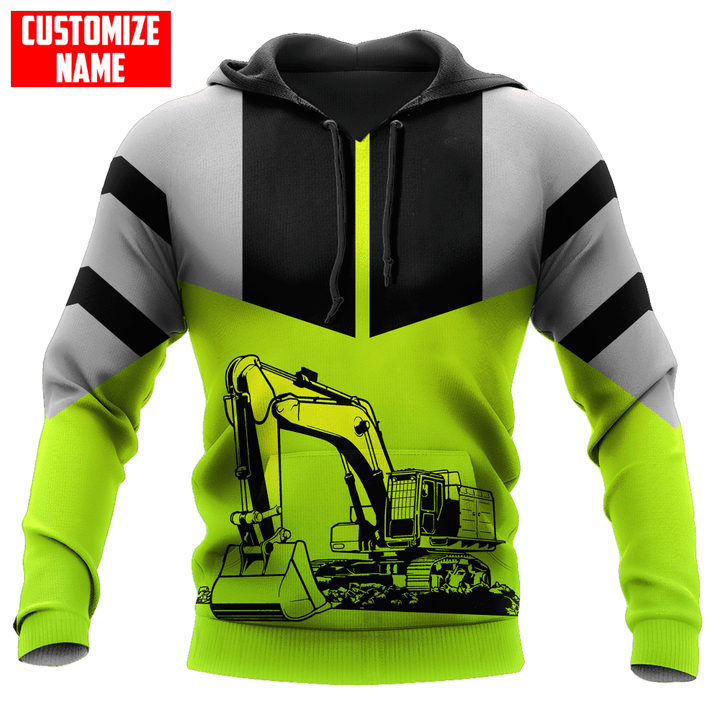  Hero Excavator Heavy Equipment Operator Customized Name D Over Printed Shirt For Operator