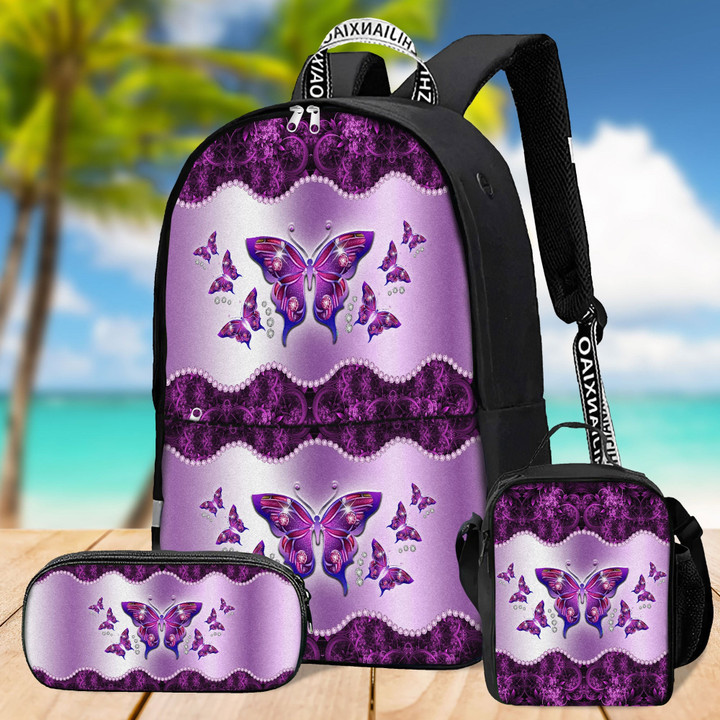  Butterfly D Design Printed Backpack