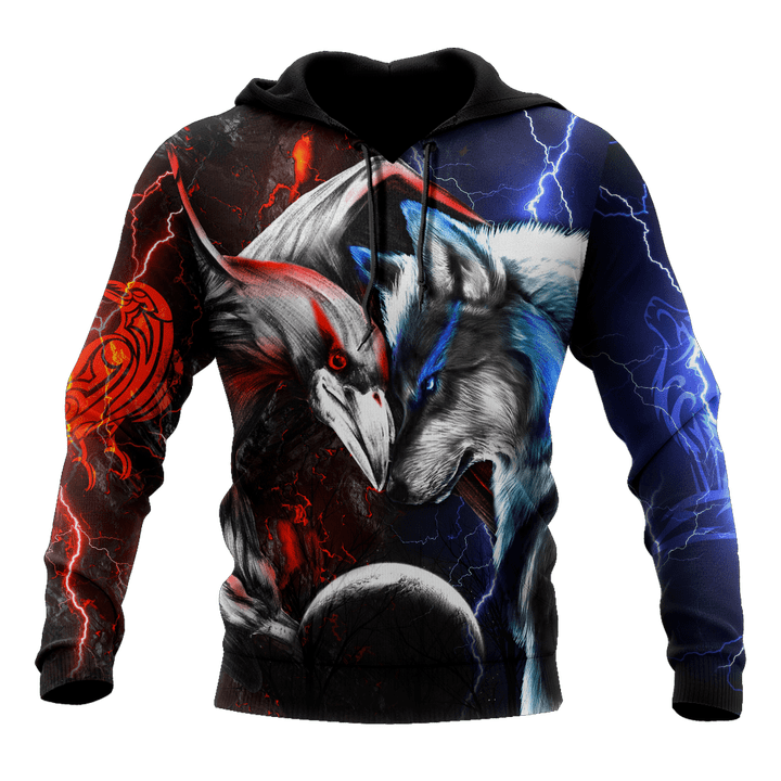  Wolf & raven d hoodie shirt for men and women