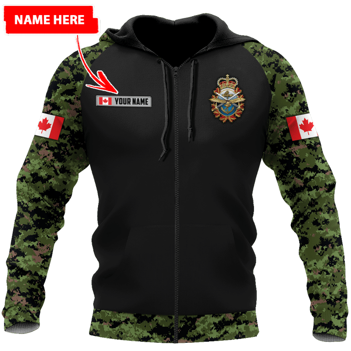 Personalized Name Canadian Armed Forces Zip Hoodies