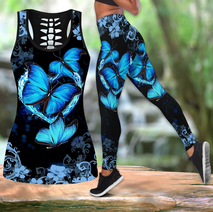Butterfly legging + hollow tanktop combo HG41311 - Amaze Style™-Apparel