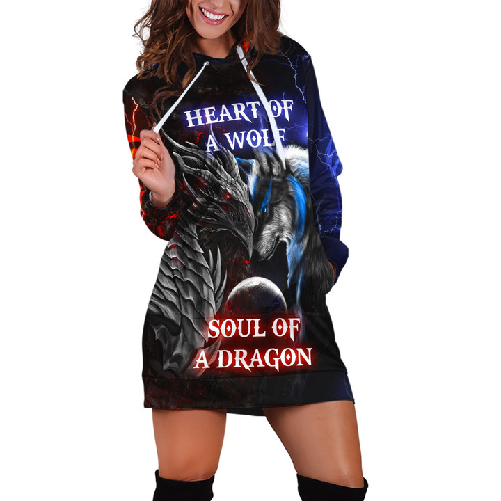  Dragon heart of a wolf, soul of a dragon hoodie set