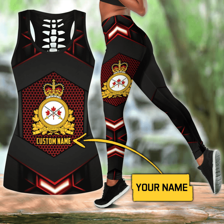  Personalized Name Canadian Army Wife Combo Legging Tanktop