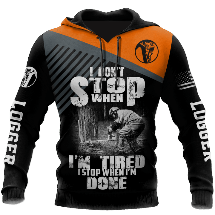  Logger Chainsaw I'm Stop When I Am Done Orange Unisex Shirts