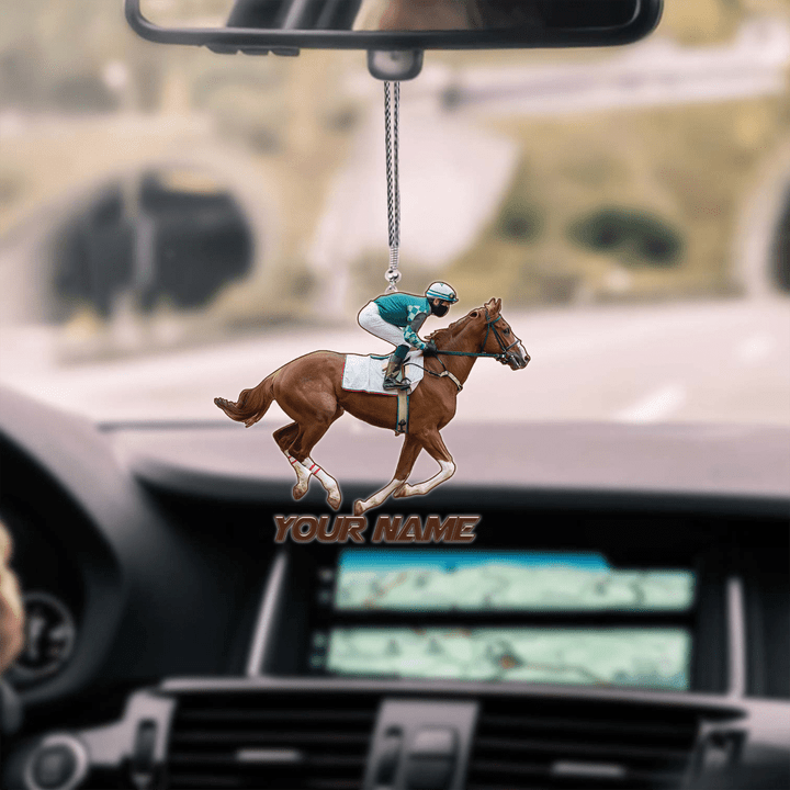  Personalized Name Horse Racing Car Hanging Ornament