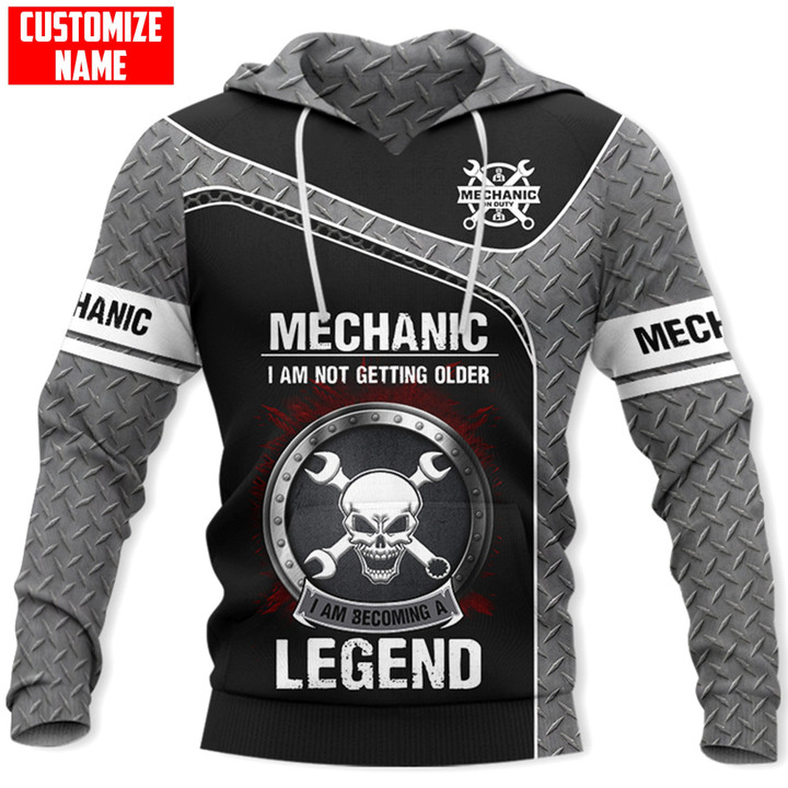  Personalized Name Mechanic Metal Pattern Unisex Shirts Becoming A Legend