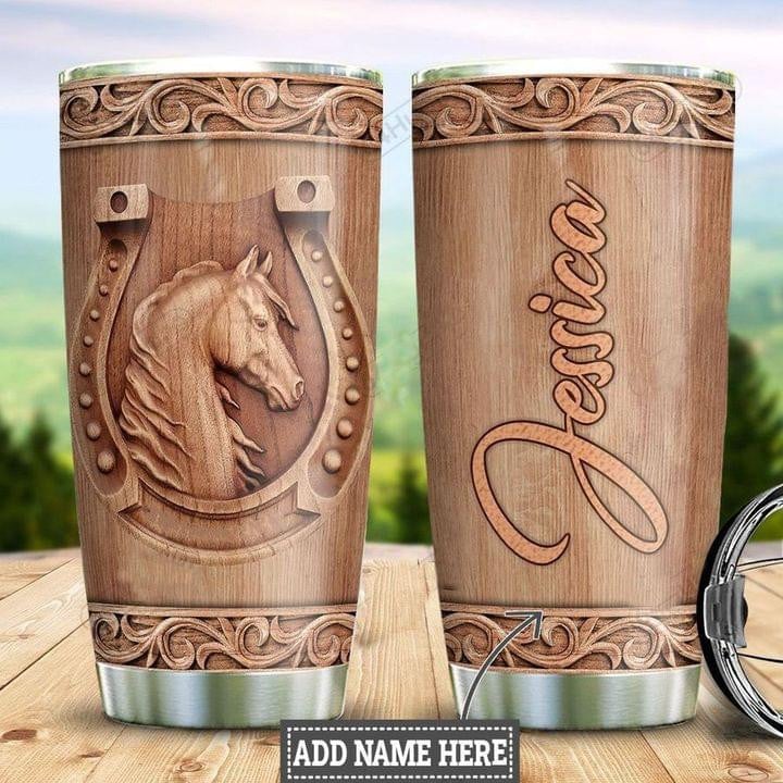  Personalized Name Rodeo Stainless Steel Tumbler Wood Pattern