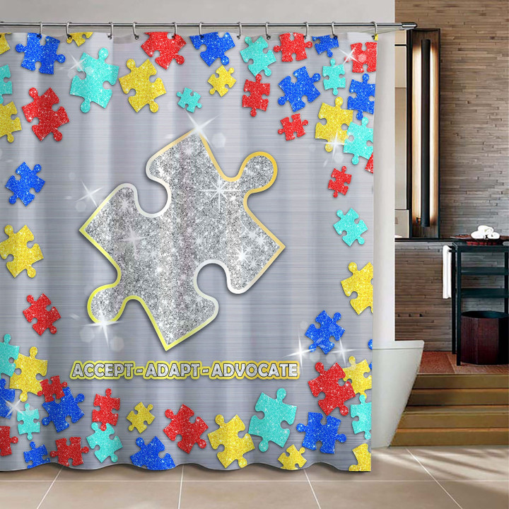  Autism Awearness Shower Curtain