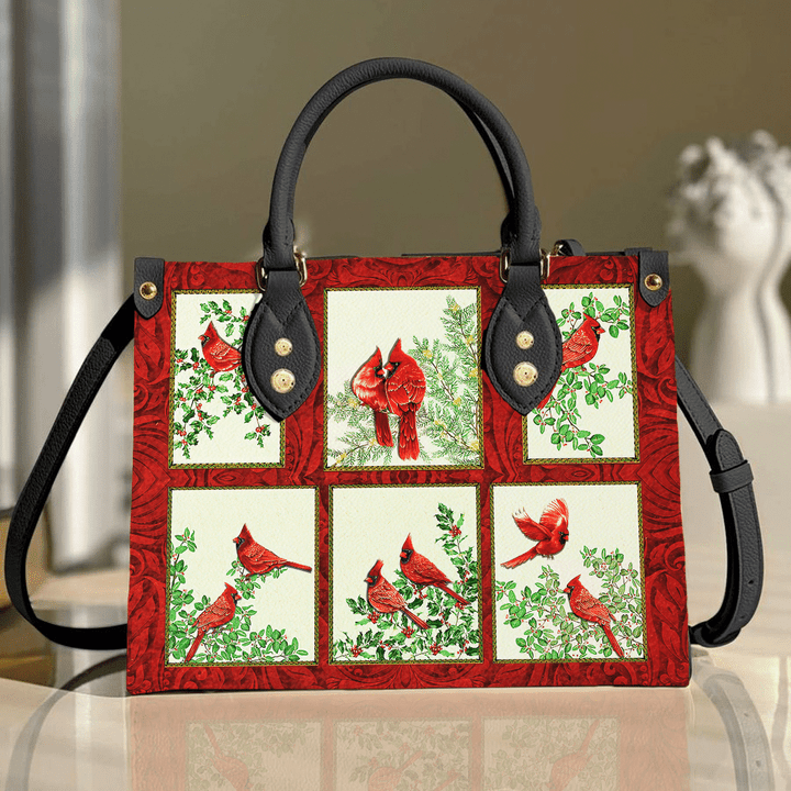  Cardinals All Over Printed Leather Handbag