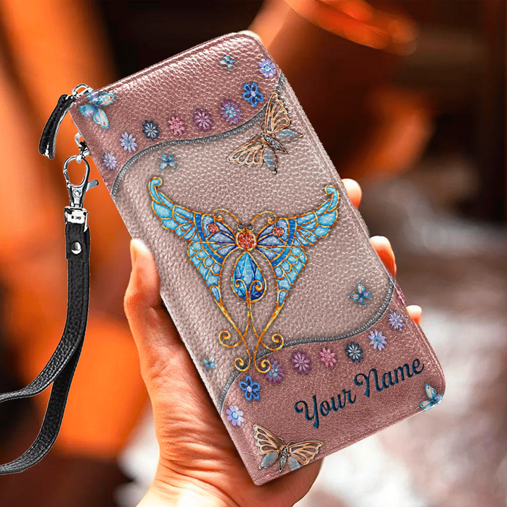  Butterfly Printed Leather Wallet NH