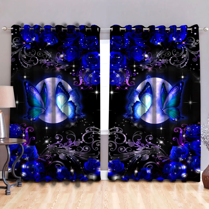  Butterfly Curtain Blue Color
