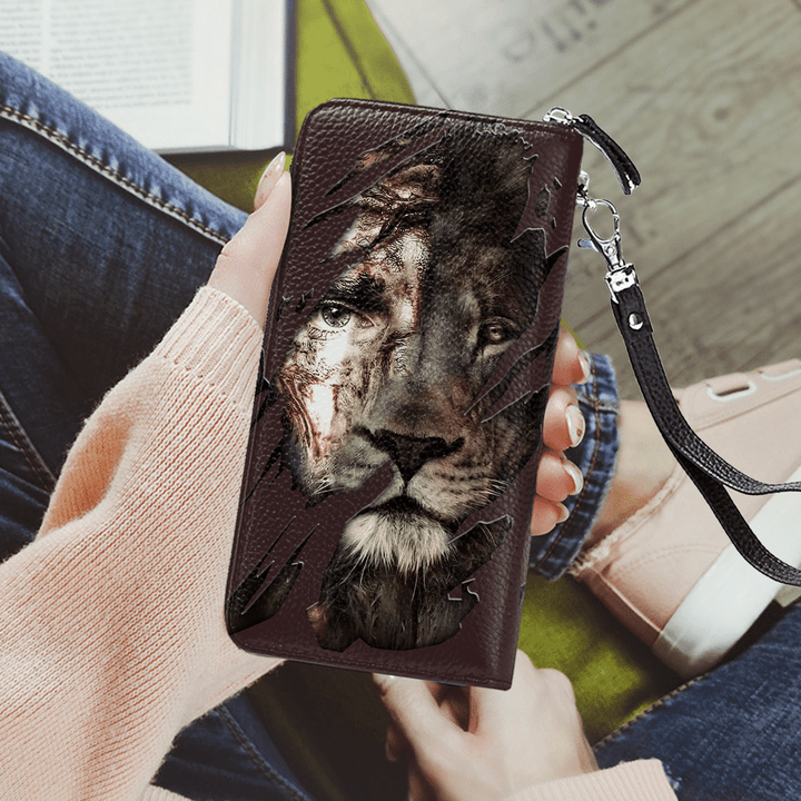  Lion Printed Leather Wallet PD