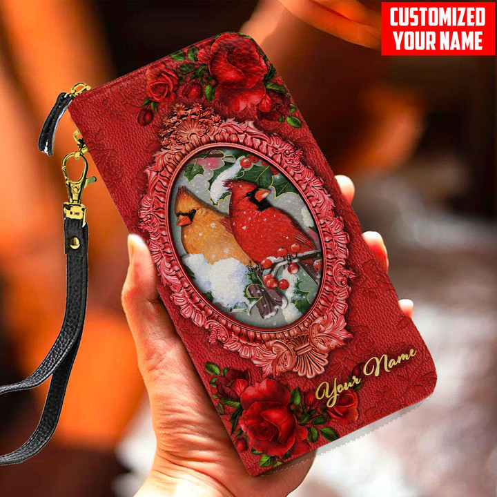  Personalized Name Cardinal Lover All Over Printed Leather Wallet