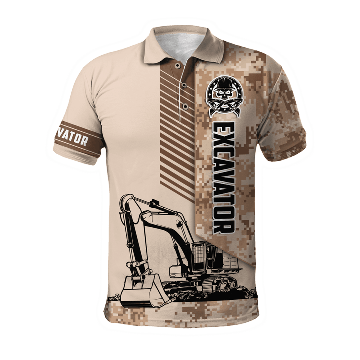  Excavator Heavy Equipment Personalized Shirts Polo