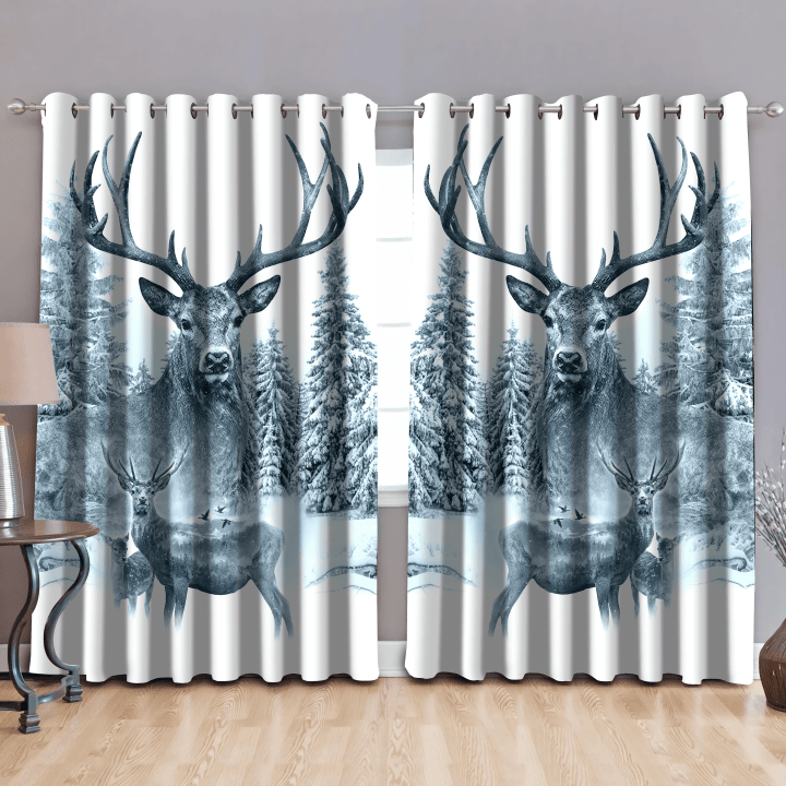  White Deer Hunting Curtain