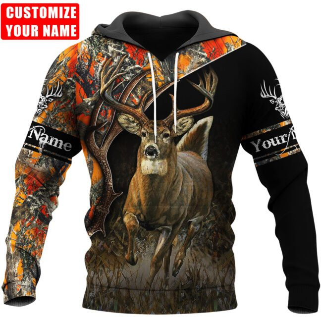  Deer Hunting Personalized D Printed Hoodie, T-Shirt for Men and Women