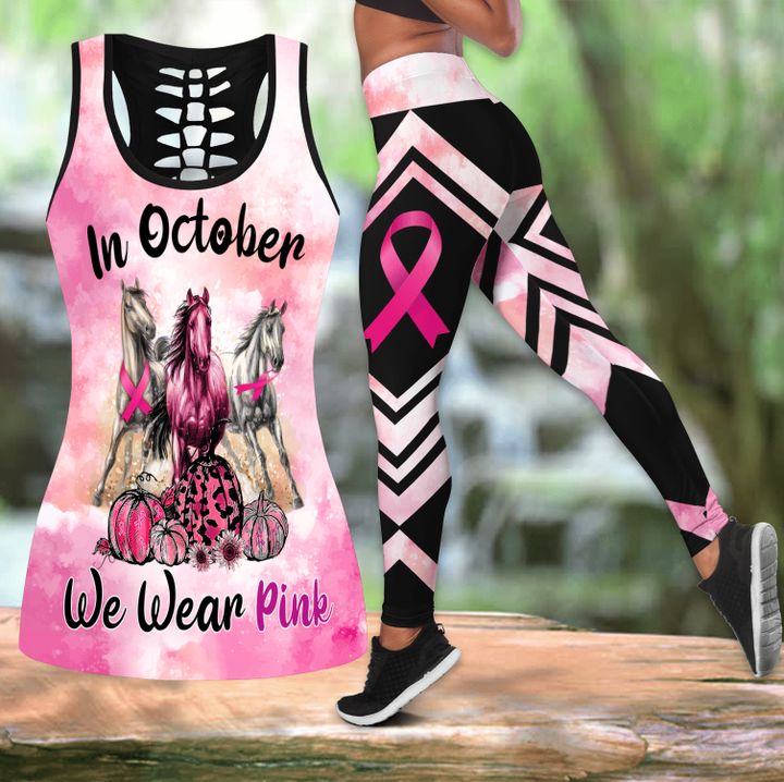  Breast Cancer - Horse Combo Legging + Hollow Tanktop