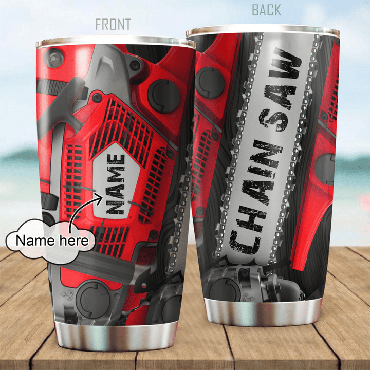 Beebuble Custom Chain Saw Stainless Steel Tumbler