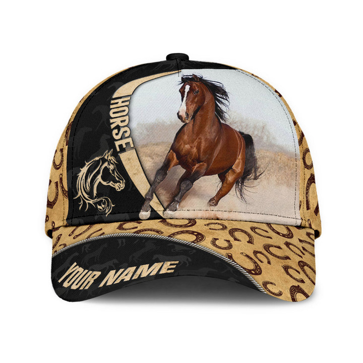 Beebuble Personalized Name Chestnut Horse Printed Classic Cap