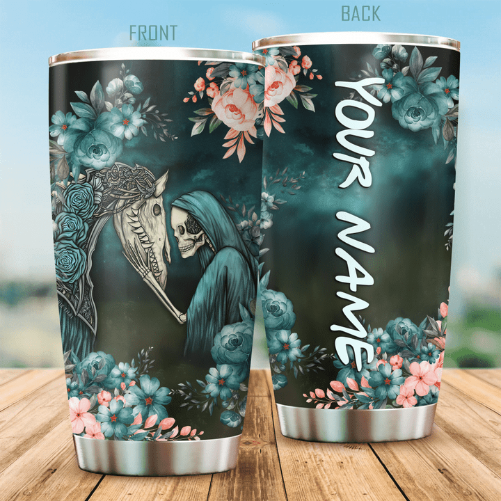 Beebuble Customized Name Horse All Over Printed Steel Stainless Tumbler DQBNA