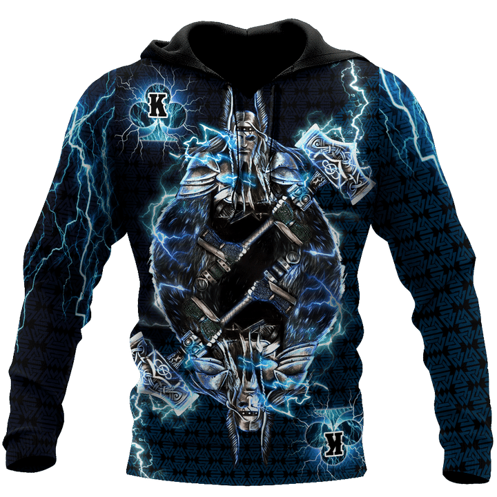 Beebuble Thor The True King Vikings All Over Printed Unisex Deluxe Hoodie ML