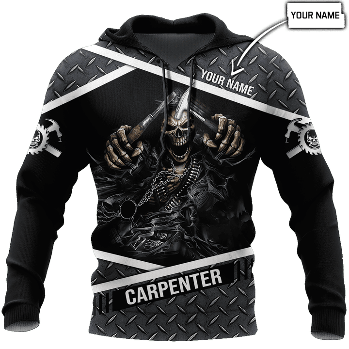 Beebuble Personalized Name Carpenter Unisex Shirts Metal Skull