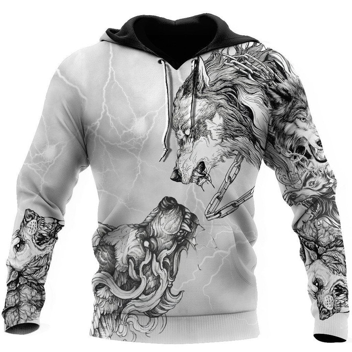 Beebuble Tattoo Wolf Hoodie For Men and Women DAST