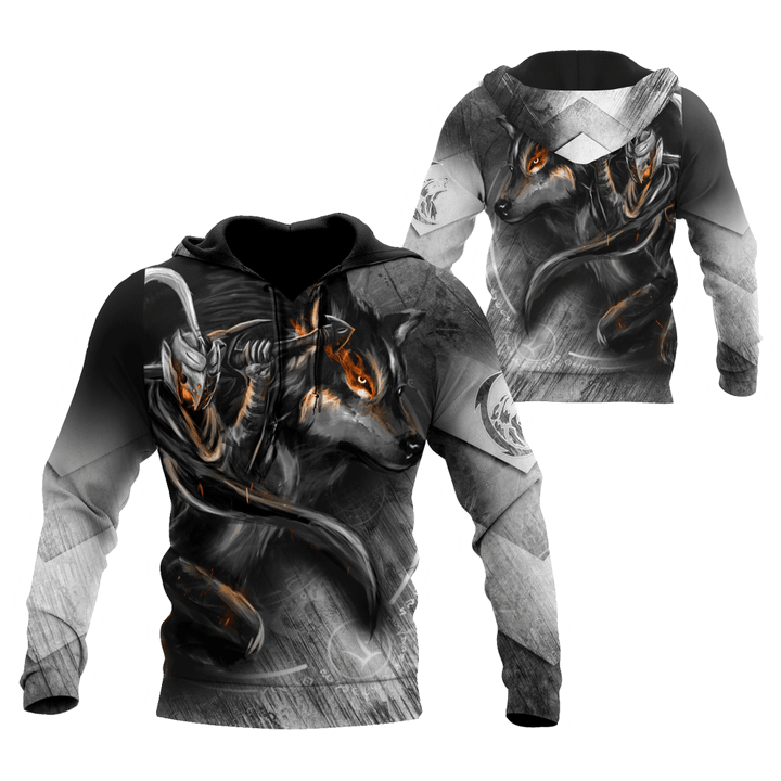 Beebuble Knight Wolf Unisex Deluxe Hoodie ML
