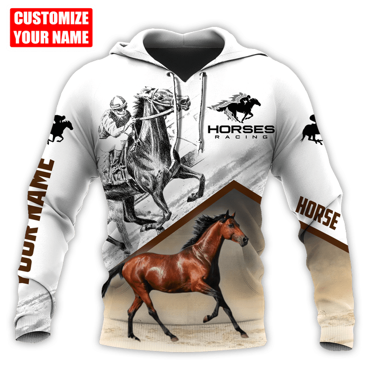 Beebuble Personalized Name Arabian Horse Racing Unisex Shirts