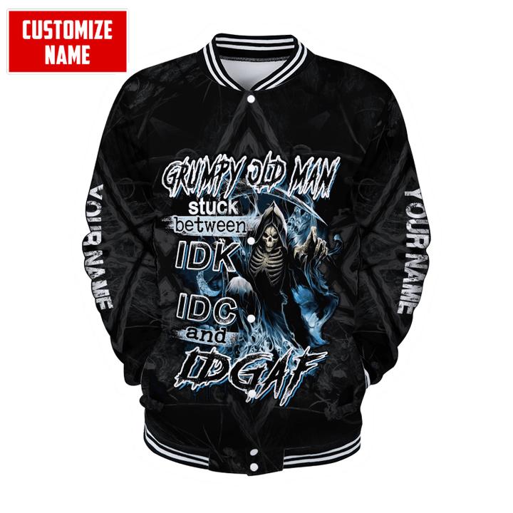 Beebuble Customized Name Skull Baseball jacket Shirts