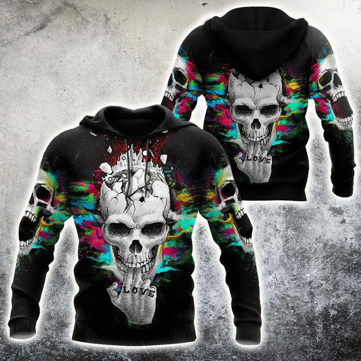 Beebuble Love In Hand Skull Hoodie For Men And Women TNA
