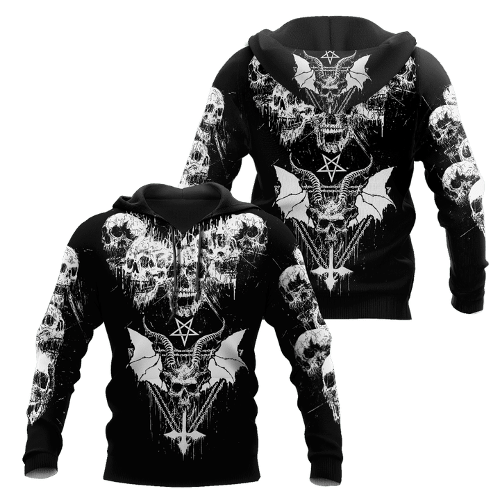 Beebuble Dark Art Satanic With White Wings Hoodie For Men And Women