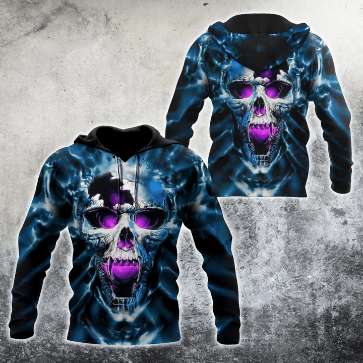 Beebuble Purple Screaming Skull Hoodie For Men And Women MH