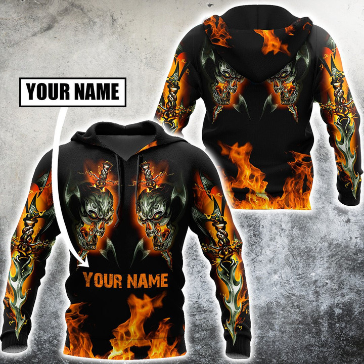 Beebuble Customize Name Angry Skulls For Men And Women Shirts DD
