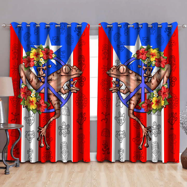 Beebuble Coqui Flower Puerto Rico Curtains