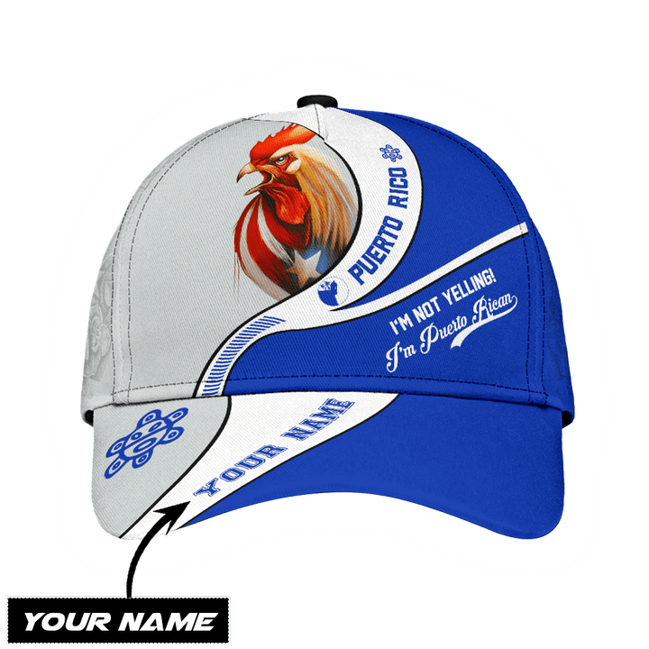Beebuble Customize Name Rooster Puerto Rico Classic Cap