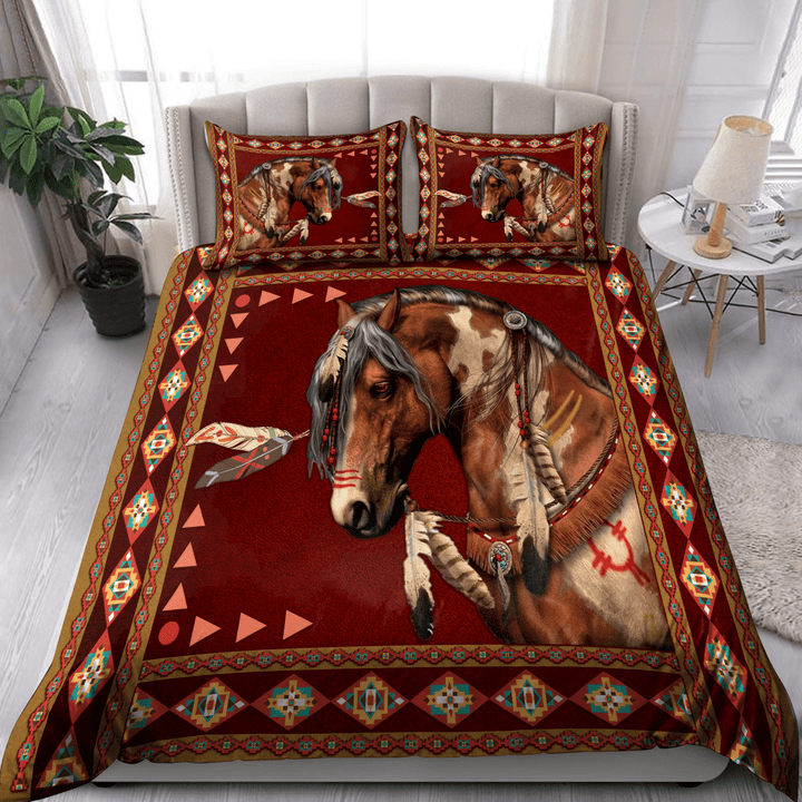 Beebuble Native American Colorful Horse D D Bedding Set