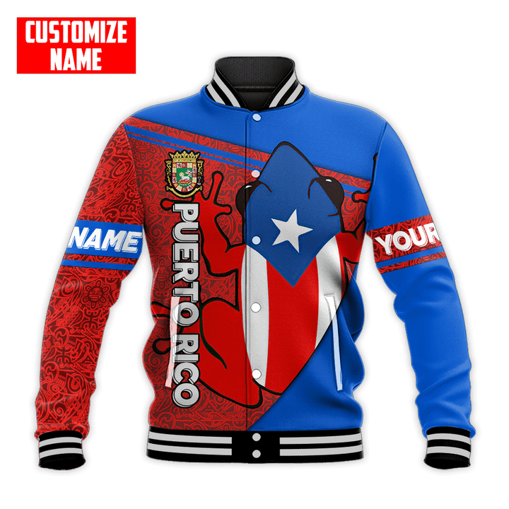 Beebuble Customize Name Puerto Rico Baseball jacket Shirts