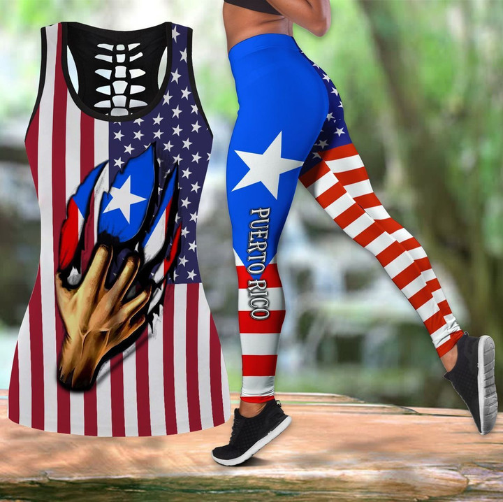 Puerto Rico And America Lover Combo Outfit TH20061701-Apparel-TQH-S-S-Vibe Cosy™