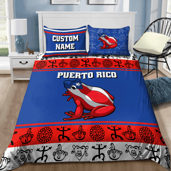 Beebuble Customize Name Coqui Loving Puerto Rico Bedding Set