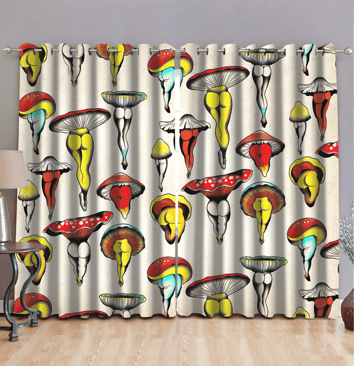 Beebuble Sexy Hippie Mushroom Blackout Thermal Grommet Window Curtains