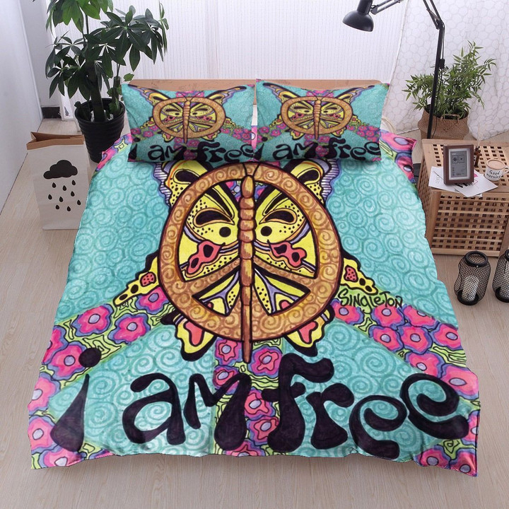 Butterfly "I Am Free" Hippie Bedding Set TQH200758-BEDDING SETS-TQH-Twin-Vibe Cosy™